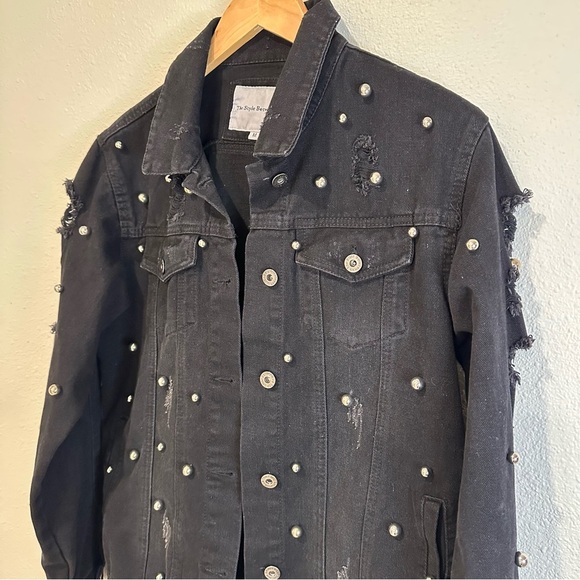 The Style Between Us Embellished Black Denim Jacket - Picture 4 of 12